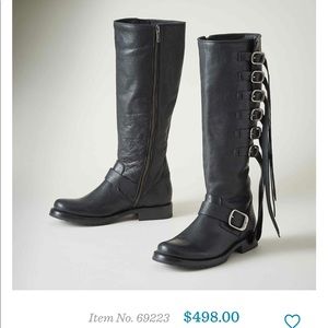 Frye Tall black moto boot size 8 NWB